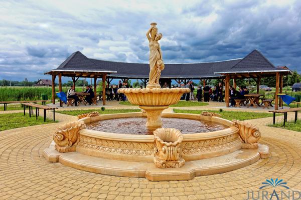 Springbrunnen Fontäne Zierbrunnen XXL Garten Deko Stadt Brunnen 2509 Steinguss